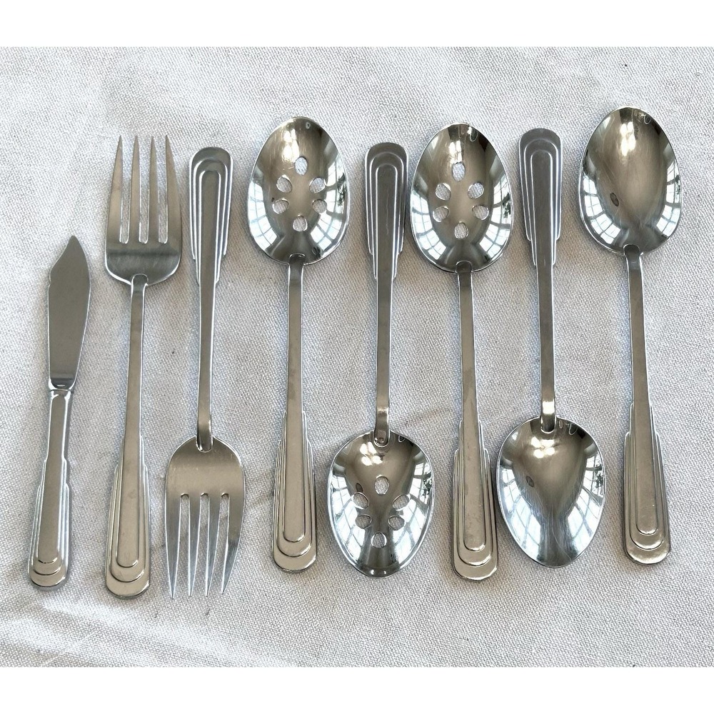 Oneida Cityscape Huge 83pc Lot Stainless Flatware Service for 10 Serving Pieces - Picture 4 of 9